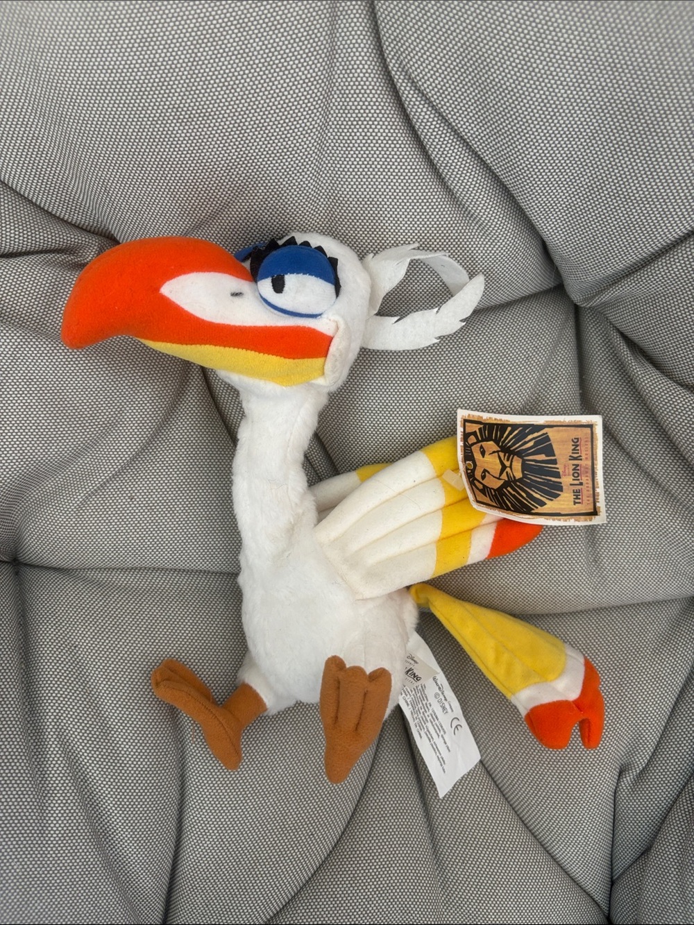 Disney The Lion King Zazu Plush - White, Orange, Yellow & Blue